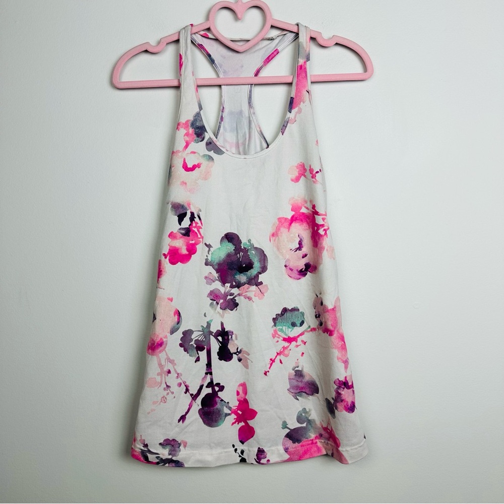 lululemon athletica Every Yogi Floral Tank Top Pink and Purple